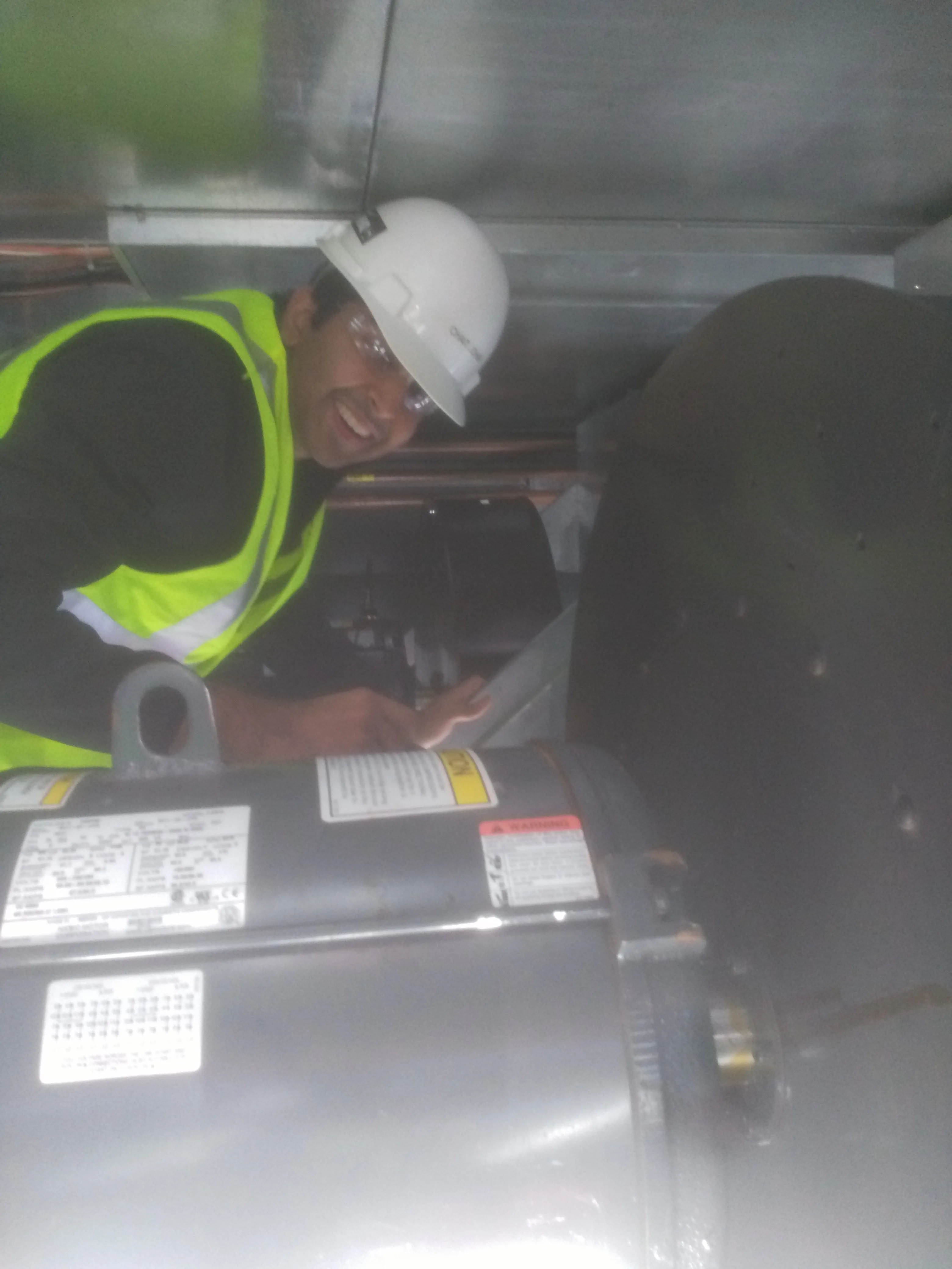 Chait Johar inside HVAC equipment